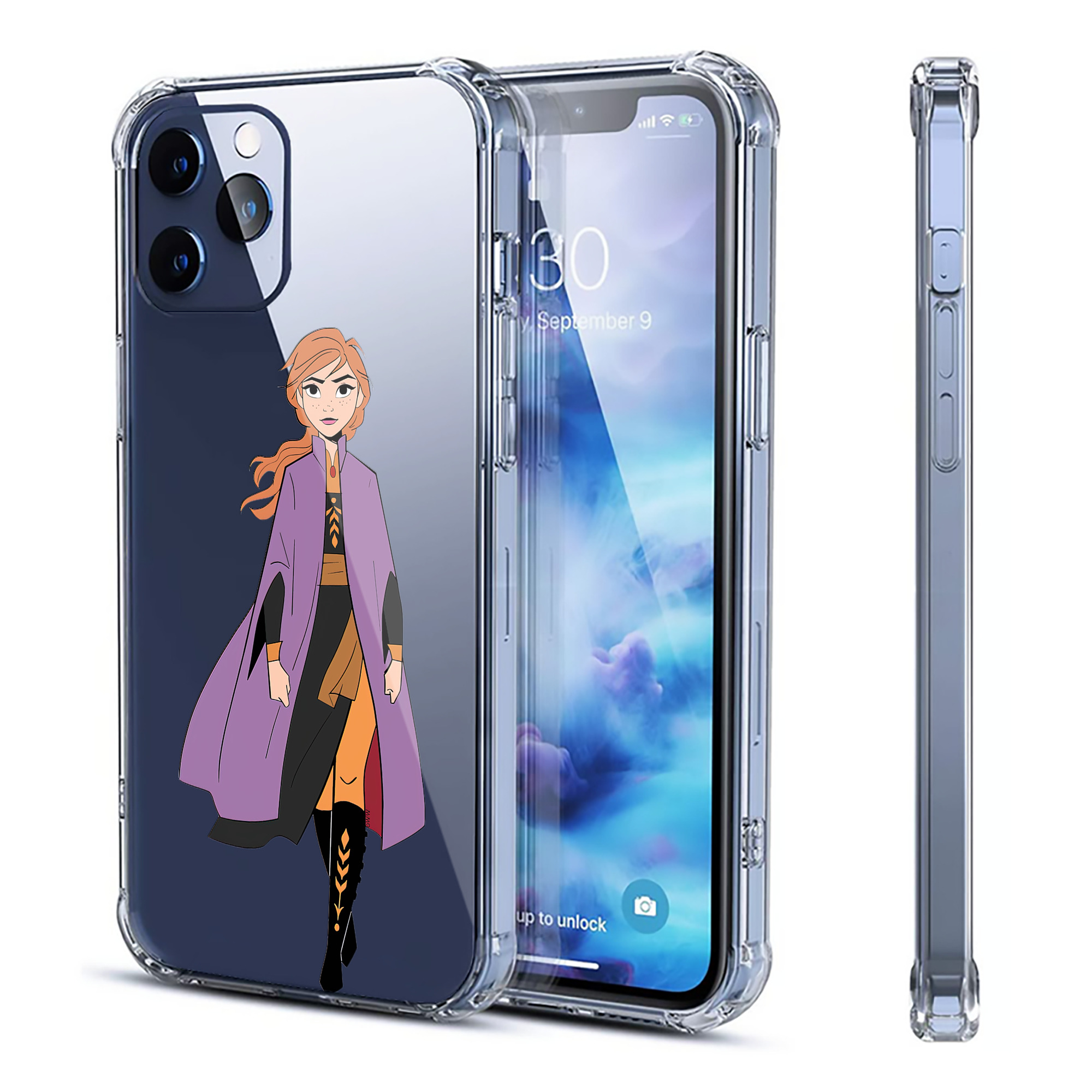 （画像用） アナと雪の女王 アンナ エルサ Frozen Anna Elsa 【iPhone 12シリーズ対応】透明スマホケース（クリアソフトケース）